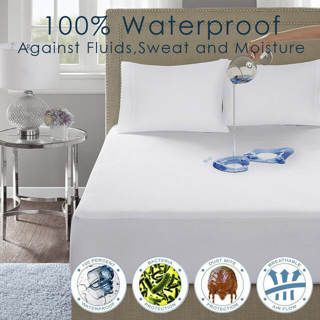 Waterproof Mattress Cover For Double Bed King Size Fitted Mattress Protector Anti Slip Bed Sheet - Trendy Crate Pk