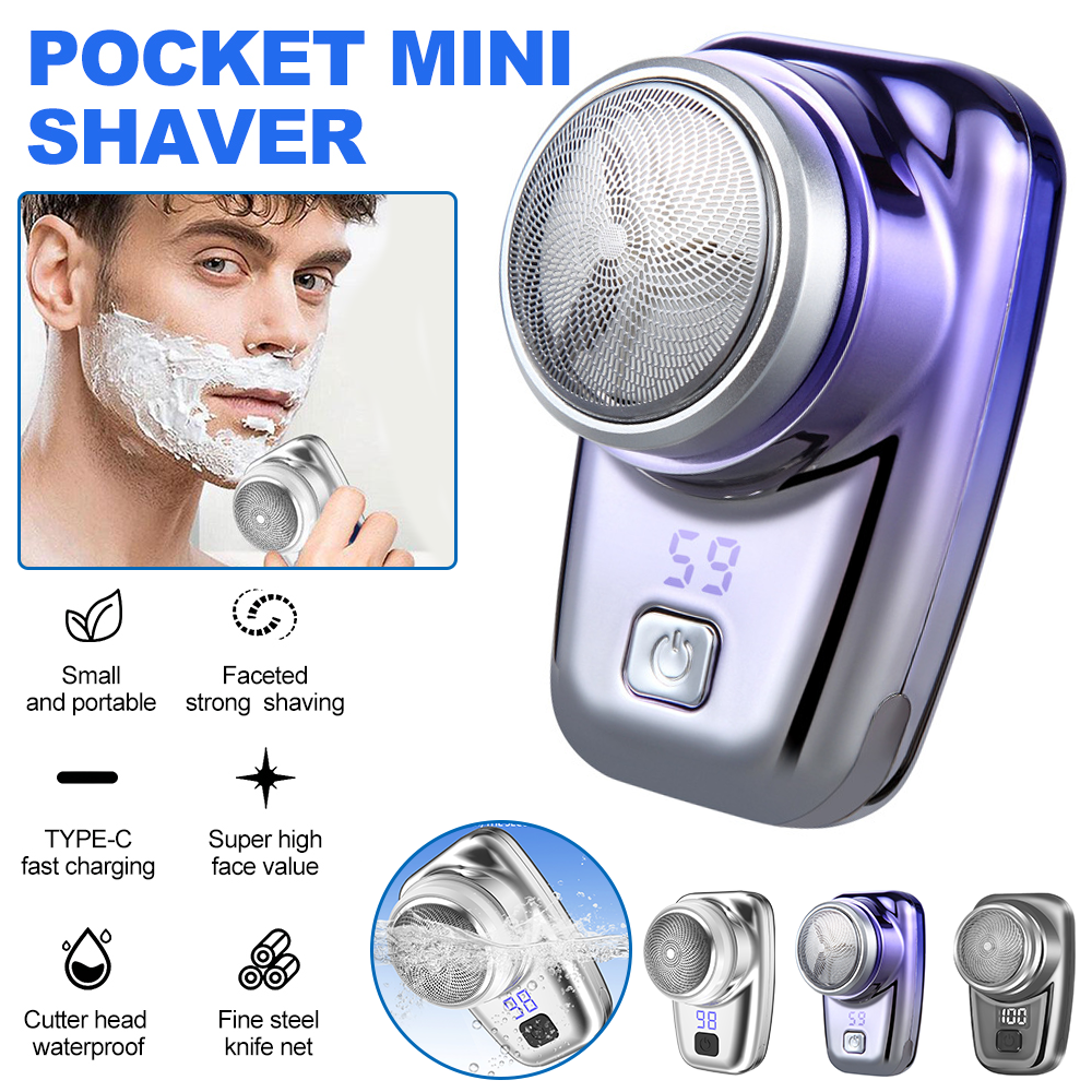 Mini Shave Portable Shaver Wet and Dry Men Is USB Rechargeable Shaver Charging Simple One Touch. - Trendy Crate Pk