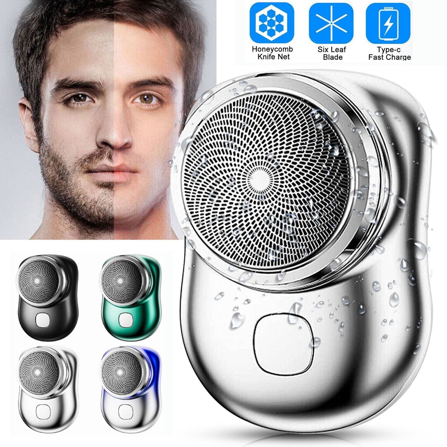 Mini Shave Portable Shaver Wet and Dry Men Is USB Rechargeable Shaver Charging Simple One Touch. - Trendy Crate Pk
