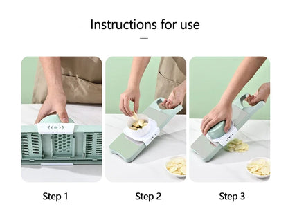 5 In 1 Stainless Steel Multifunctional Vegetable Slicer Cutter - Trendy Crate Pk