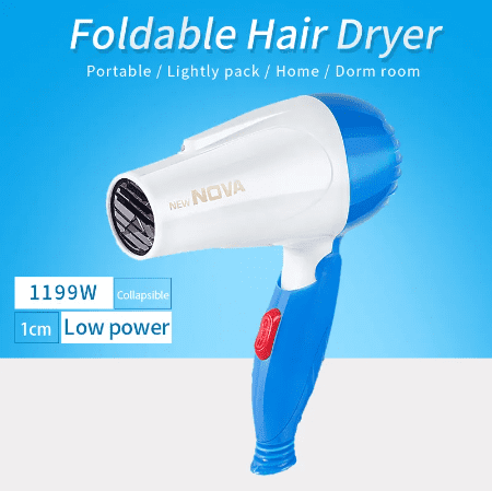 Nova Mini Hair Dryer Salon Dryer 2 Gear 220V Strong Wind Hot For Hair Dryer Professional Hairdressing Comb MIni Portable Power Hair Styler - Trendy Crate Pk