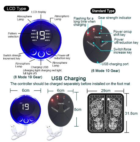 EMS Foot Massager Mat Massageador Pes Muscular Electric EMS Health Care Relaxation Terapia Fisica Massage Salud - Trendy Crate Pk