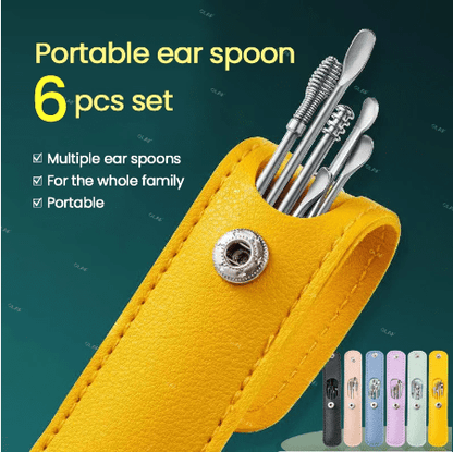 6pcs/set Ear Cleaner Wax Removal Stainless Steel Ear Wax Pickers Ear Cleaning Tools Spoon Earwax Remover Beauty Health Earpick - Trendy Crate Pk