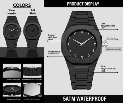 Black Arabic Aura Watch - Trendy Crate Pk
